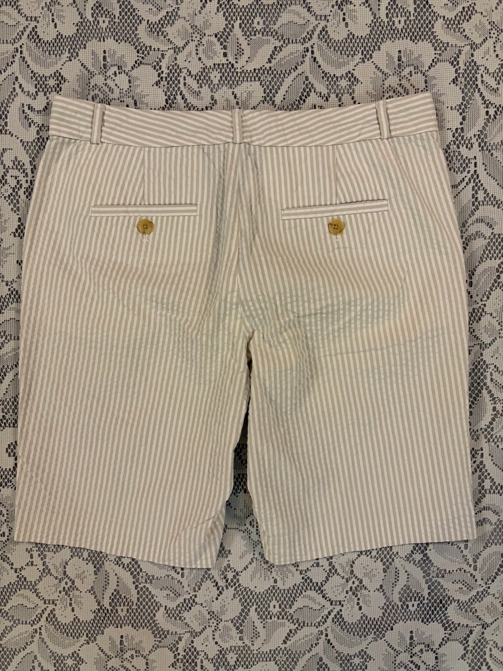 Banana Republic Striped Seersucker Bermuda Shorts & Navy Bermuda Shorts - Picture 15 of 16